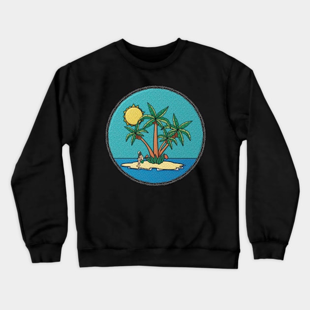 Deserted Island Midlife Merit Badge Crewneck Sweatshirt by jephwho